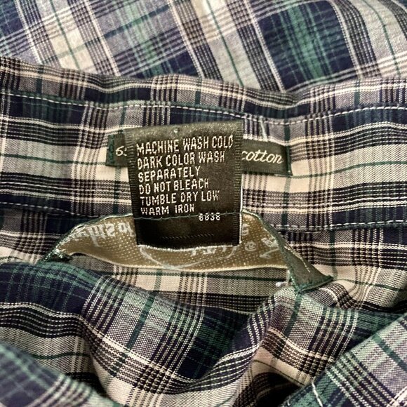 Knights Of Round Table Plaid Short Sleeve Button Down Shirt Men's Large - Picture 9 of 11